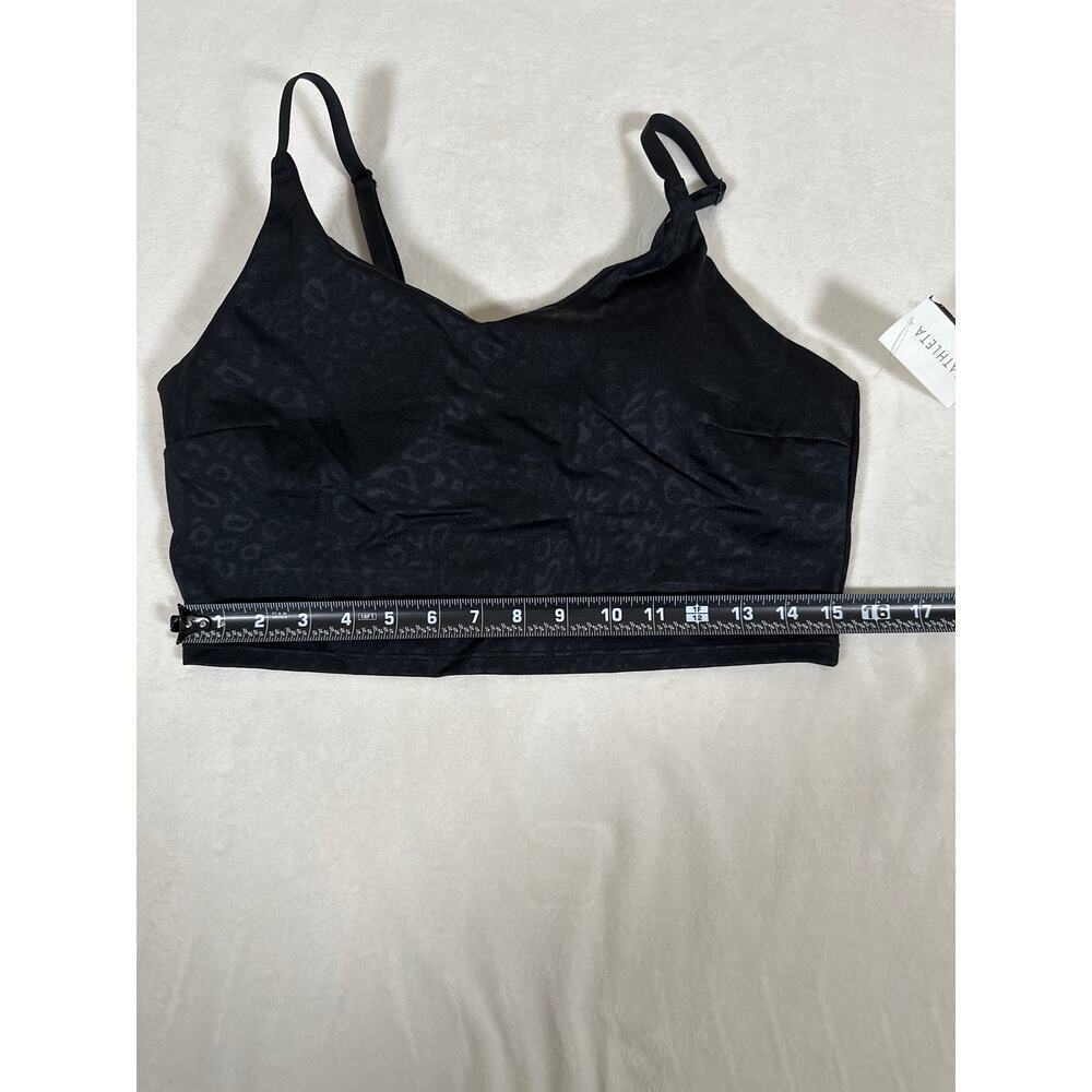 Athleta Black Leopard Print Sports Bra Top Women’s Large Strappy Activewear NWT - Picture 3 of 7
